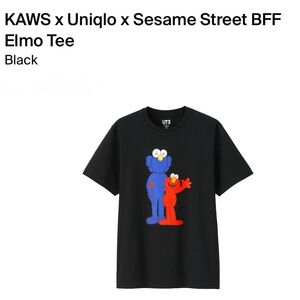 UNIQLO UT KAWS Sesame Street Black Tee 100% Cotton
